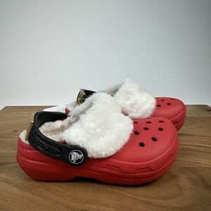 New Little Kids Crocs Classic Lined Santa‎ Suit Clogs Shoes Sandals Size 9 C
